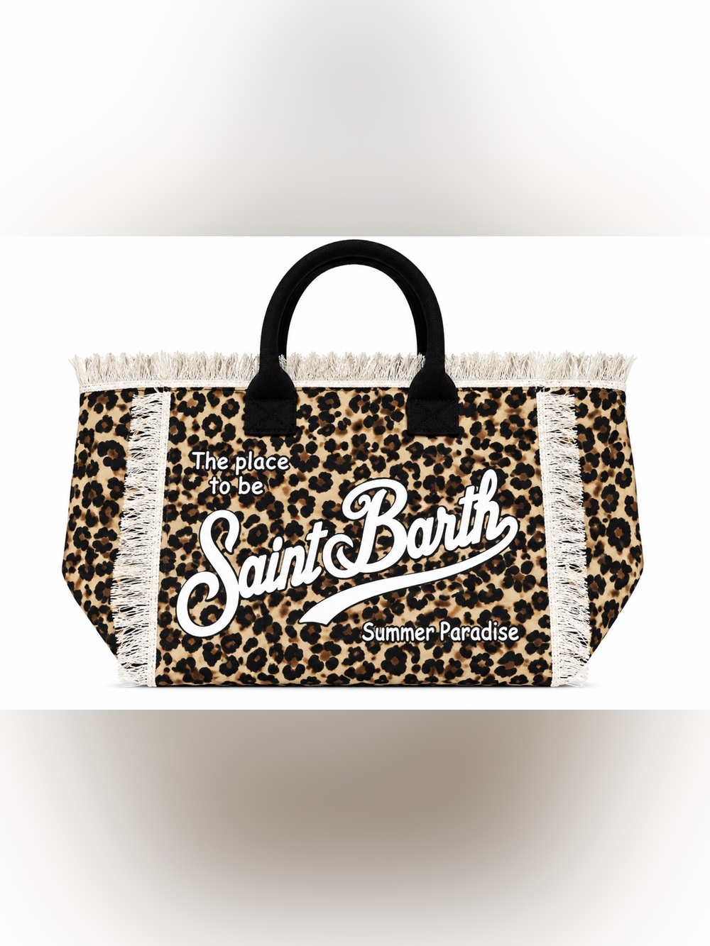 MC2 Saint Barth Vanity Leopard Fringe Beach Tote - Summer Paradise